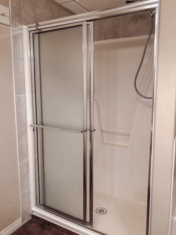 Stand up shower in the basement